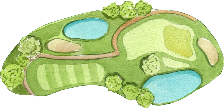  Watercolor Golf Field